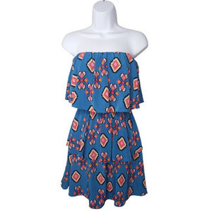 Peach‎ Love Sleeveless Aztec Print Dress Size Small
